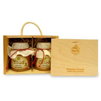 Zestaw miodÃ³w naturalnych w skrzynce